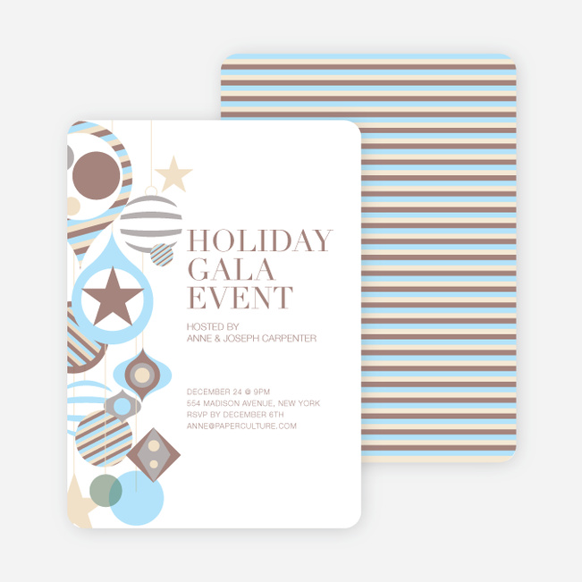 Holiday Gala Holiday Party Invitations - Mocha