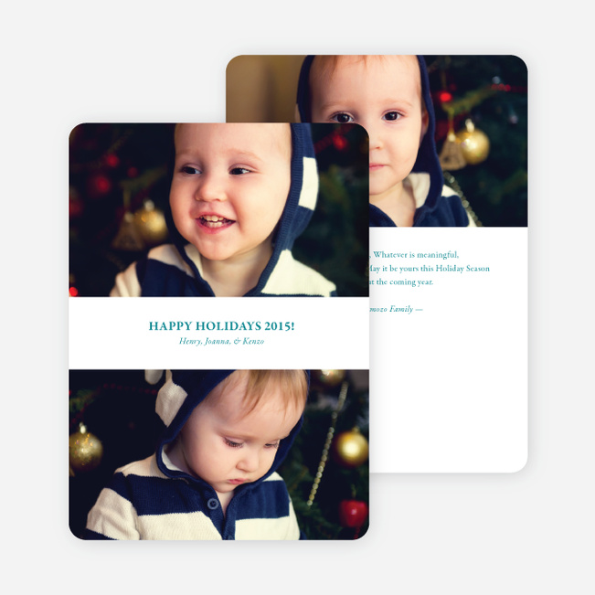 Inverted Photo Sandwich Holiday Cards - Teal