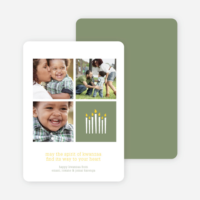 Kwanzaa Candles Photo Cards - Celadon