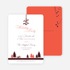 Mistletoe Party Invitations - Orange Red