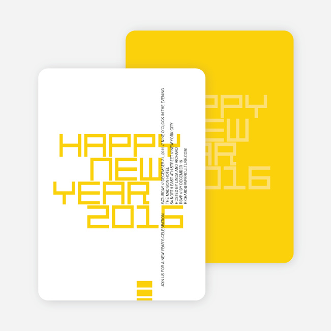 Modern and Bold New Year’s Party Invitations - Sungold