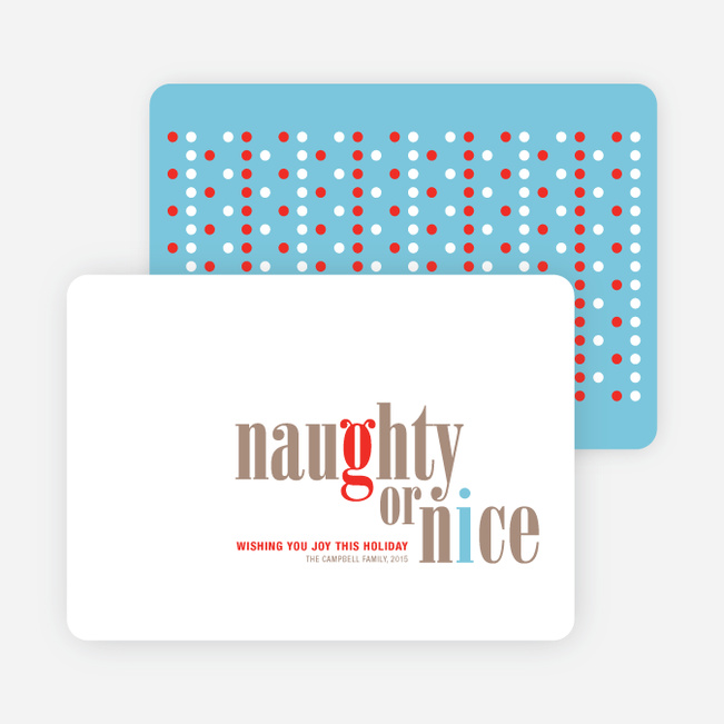 Naughty or Nice Holiday Cards - Pebble
