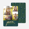 Peace and Love through Mistletoe Holiday Cards - Blue