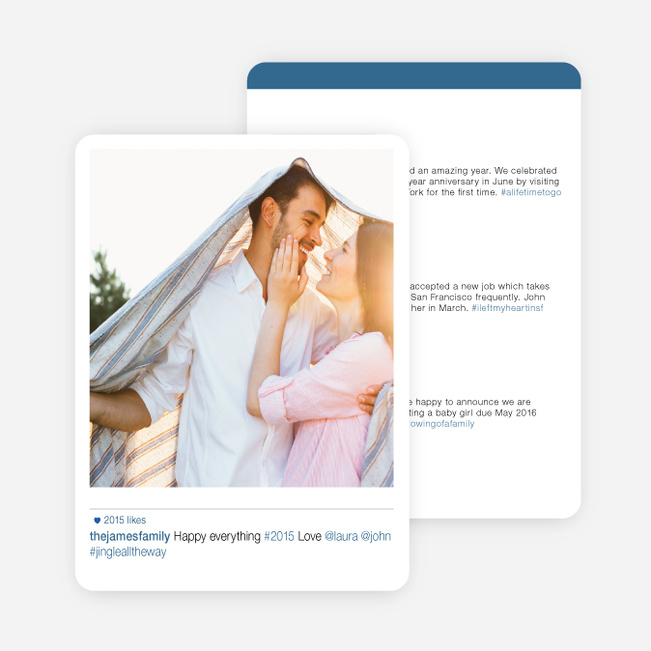 Hashtag Fun Holiday Cards - Blue
