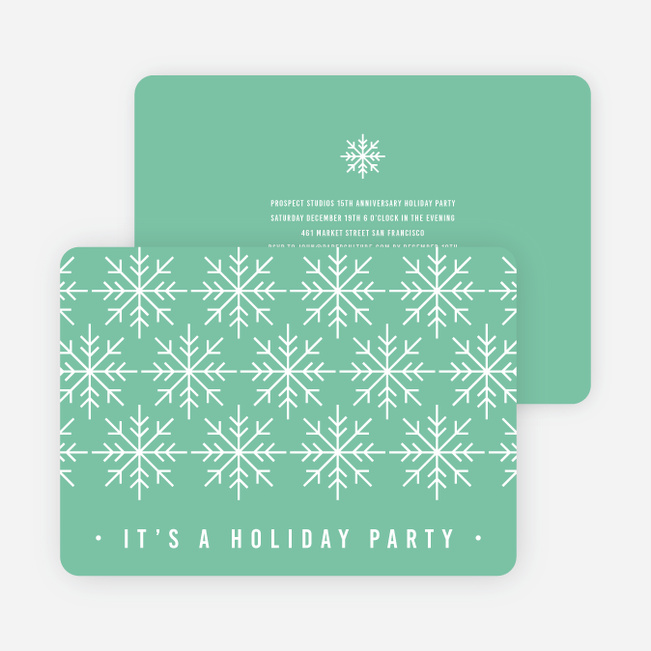Snowflake Holiday Party Invitations - Blue
