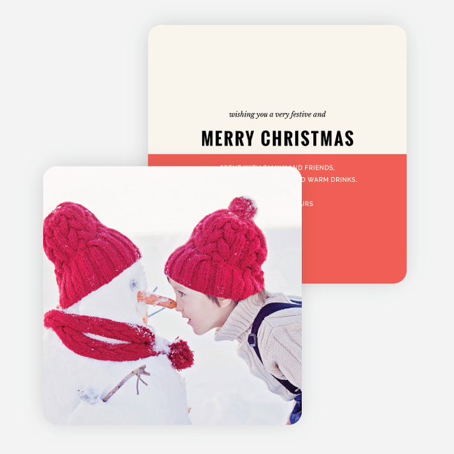 Split Color Christmas Cards - Red