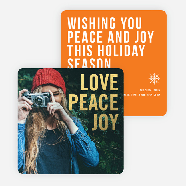 Big and Bold Foil Holiday Cards - Orange