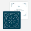 Classic Foil Snowflake Corporate Holiday Cards - Blue