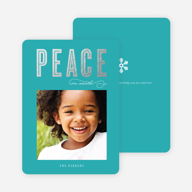 Foil Peace Holiday Cards - Blue