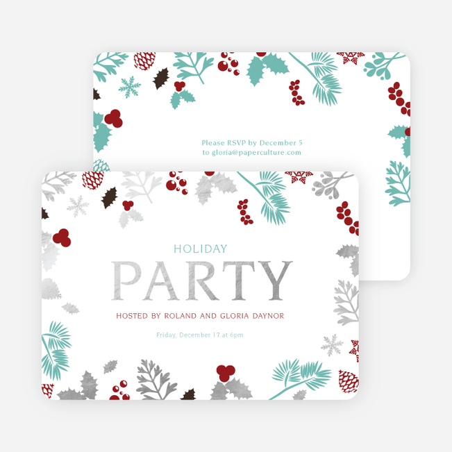 Holiday Soiree Party Invitations - Green