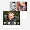 Modern Cheers Foil Holiday Photo Cards - Black