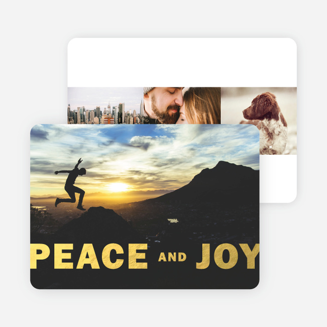 Peace & Joy Holiday Foil Cards - Red