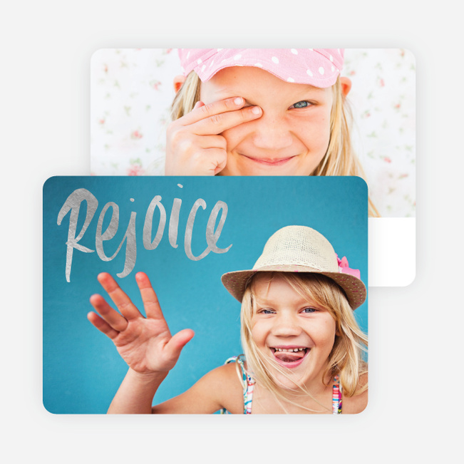 Rejoice Script Foil Holiday Cards - Black