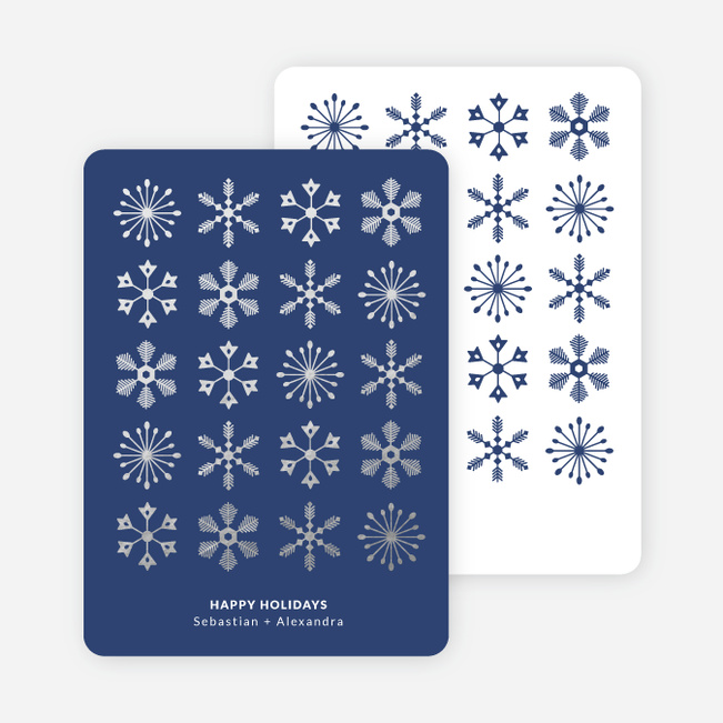 Snowflakes Galore Holiday Cards - Blue
