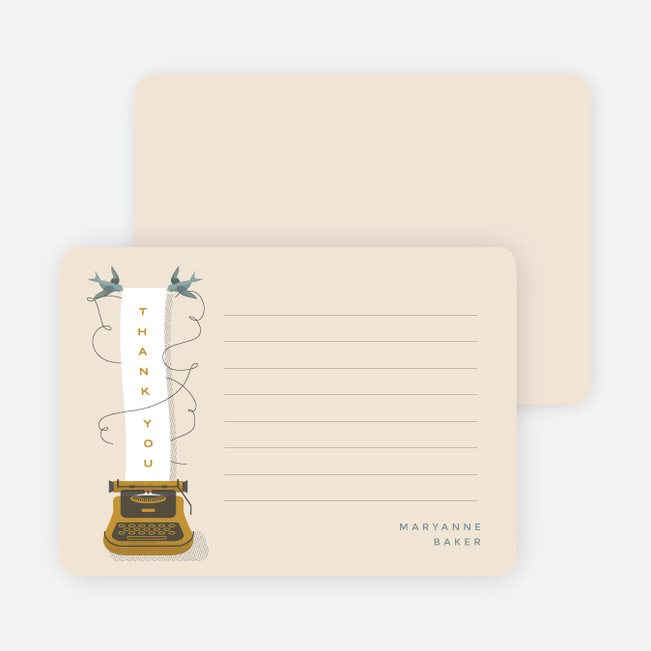 Vintage Typewriter Stationery - Beige