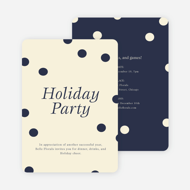 Confetti Holiday Party Invitations - Blue