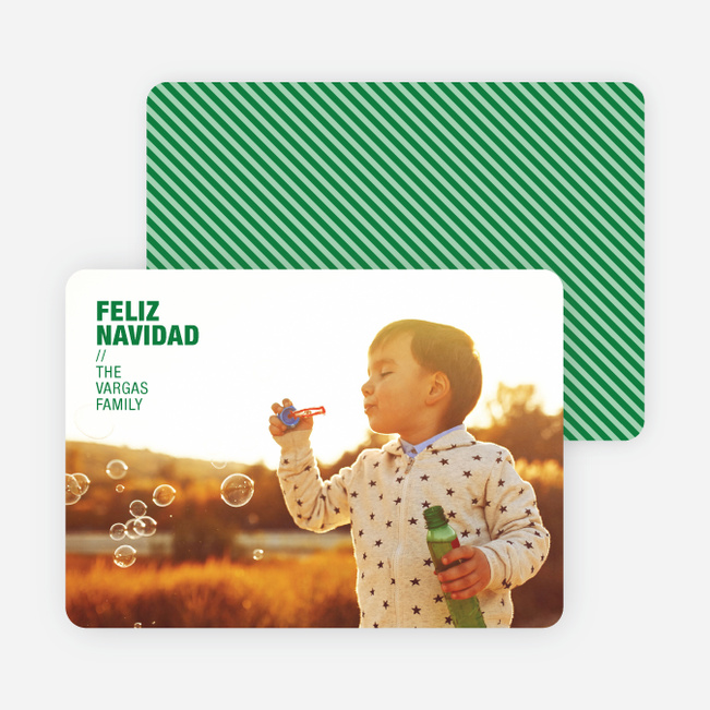 Feliz Navidad Holiday Photo Cards - Forest Green