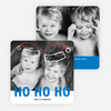 Floating Santa Hats Christmas Cards - Blue