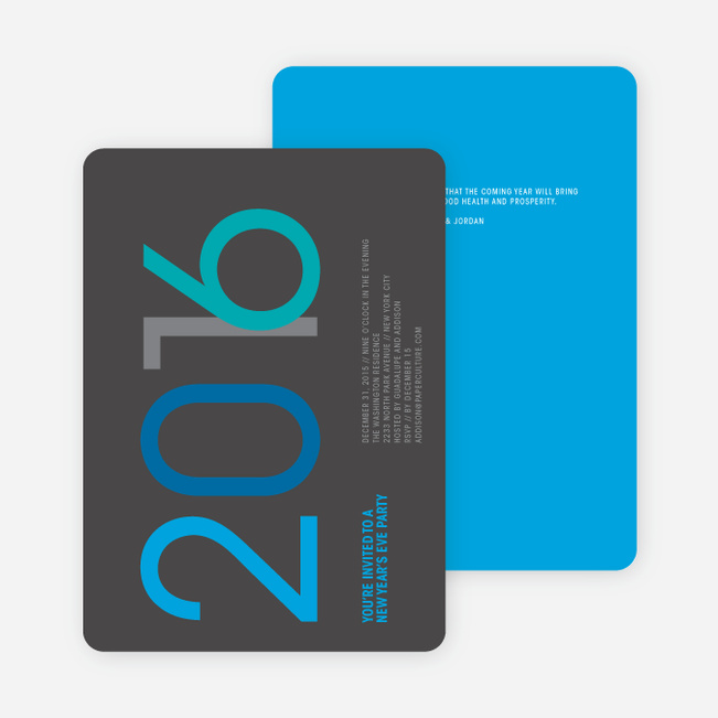 New Year’s Eve Party Invitations: Whoosh! - Royal Blue