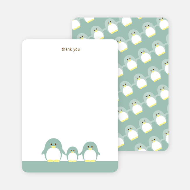 Stationery: ‘Penguin Family’ cards. - Celadon