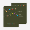 String of Christmas Lights Holiday Party Invitations - Khaki Green
