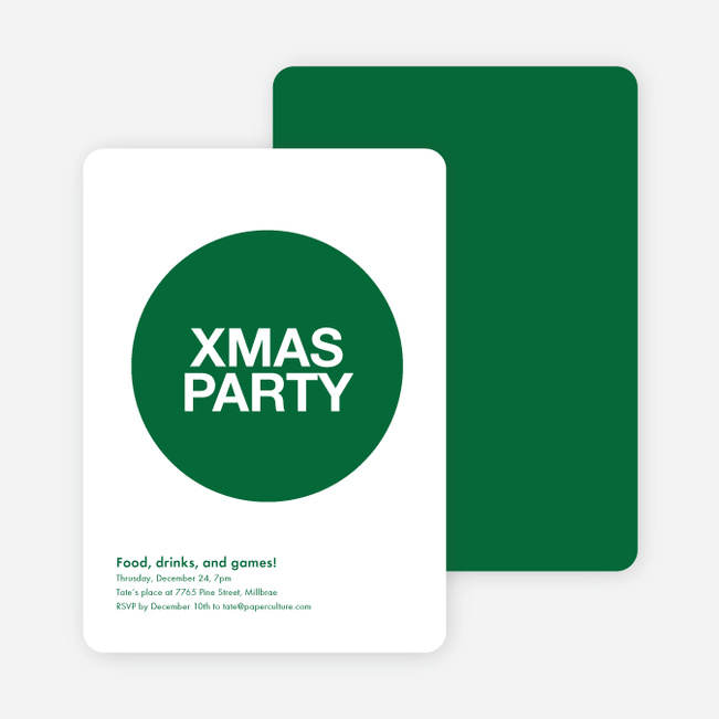 Overlapping Christmas Circles Invitations - Hunter Green