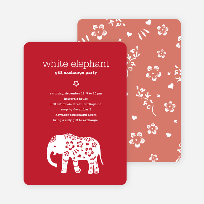 white-elephant-holiday-party-invitation-aka-secret-santa-paper-culture for Free Printable White Elephant Invitation Template Free White Elephant Holiday Party Invitation (aka Secret Santa) | Paper Culture for Free Printable White Elephant Invitation Template Free
