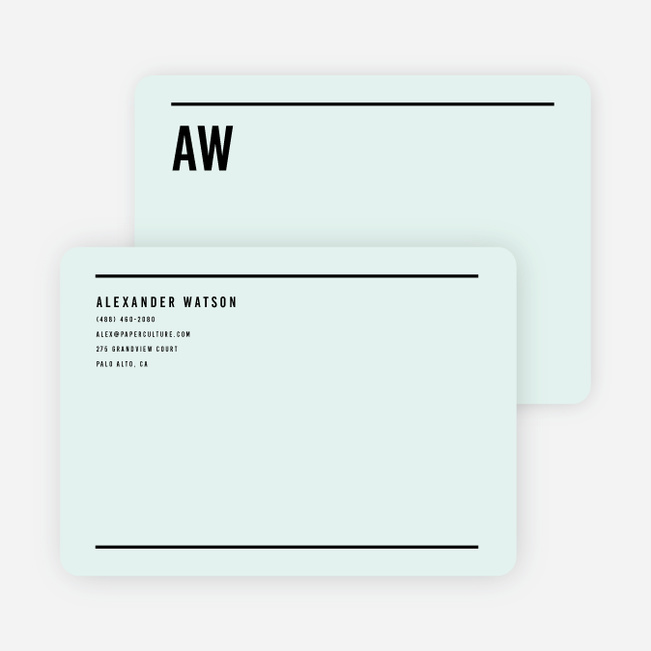 Modern Line Stationery - Green