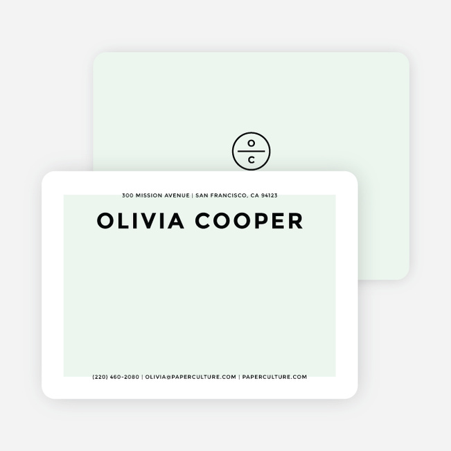 Simply Chic Personalized Stationery - Green