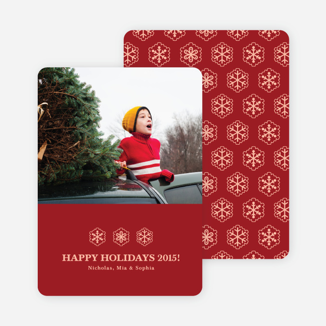 Snowflake Cards for the Holidays - Brick Red