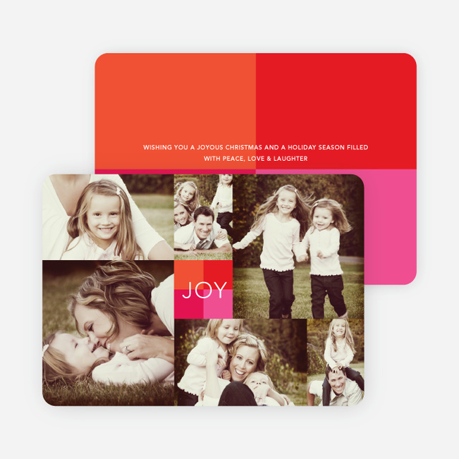 Collage of Joy Multi-Photo Holiday Cards - Pink