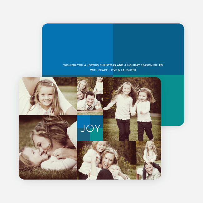 Collage of Joy Multi-Photo Holiday Cards - Blue