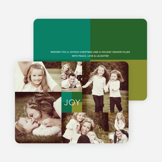 Collage of Joy Multi-Photo Holiday Cards - Green