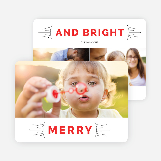 Merry and Bright Christmas Cards - Red