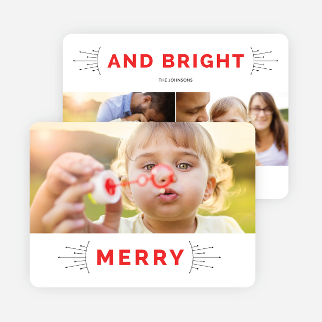 Merry and Bright Christmas Cards - Red