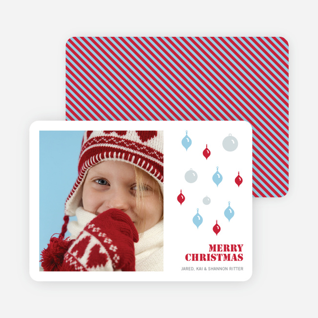 Christmas Ornaments Holiday Photo Cards - Strawberry