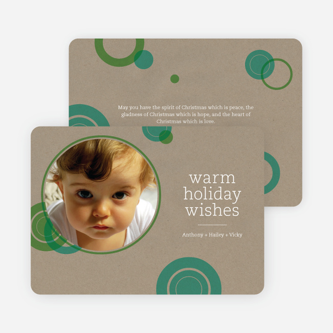 Circle Holiday Photo Cards - Forest Green