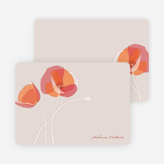 Elegant Flowers Personal Stationery - Burnt Orange