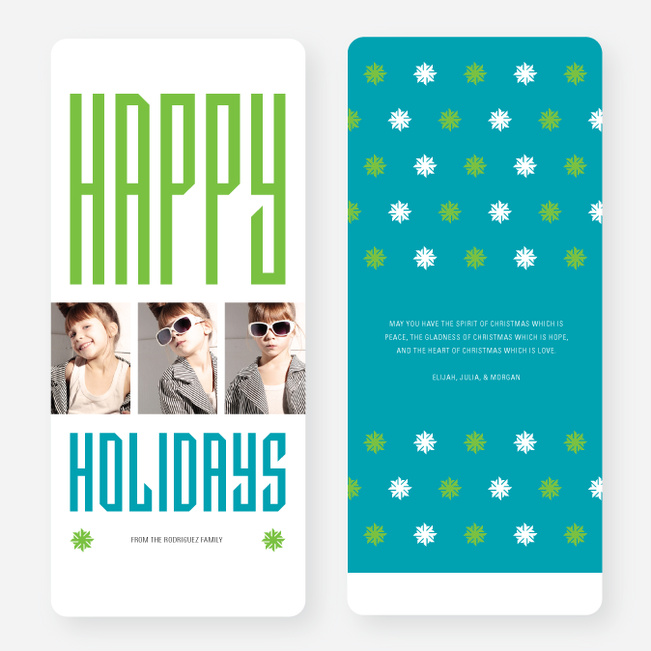 Hollywood Happy Holidays Triple Cards - Blue