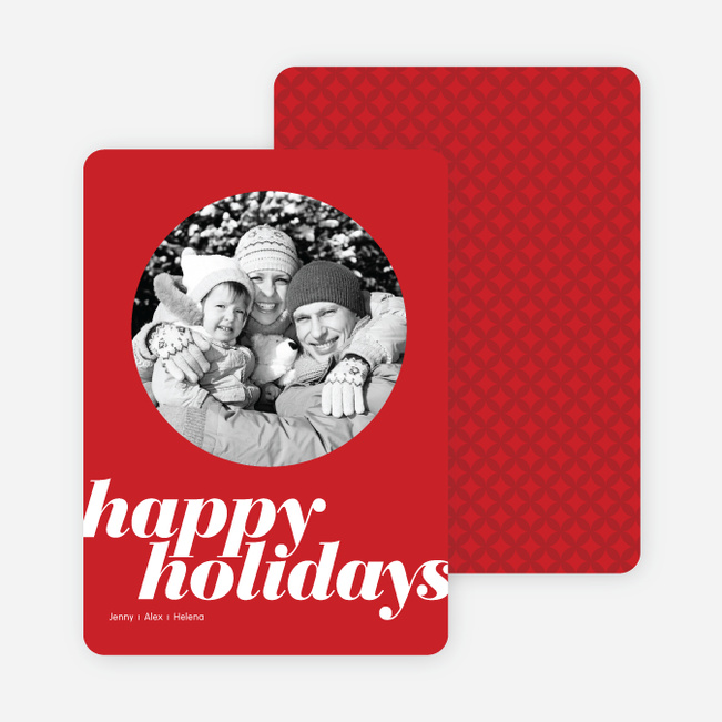 Modern Happy Holidays Photo Card - Punch