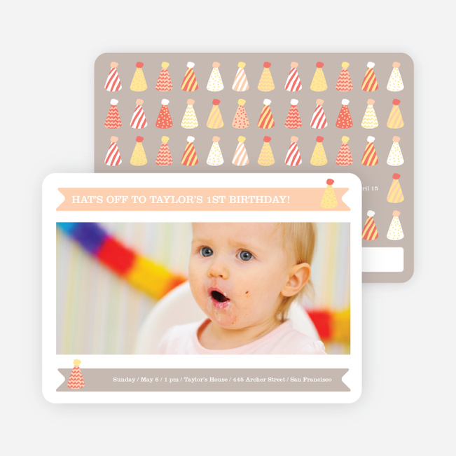 Modern Photo Birthday Invitations - Orange