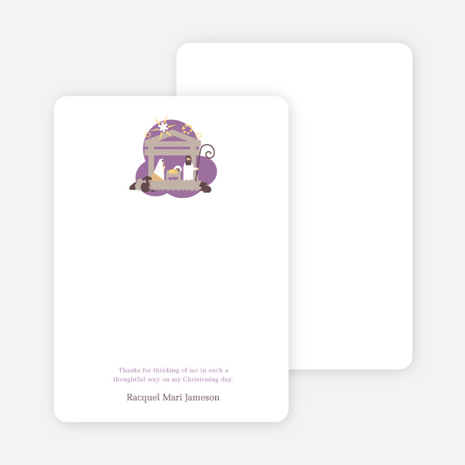 Note Cards: ‘Nativity Scene Holiday Card’ cards. - Lavender