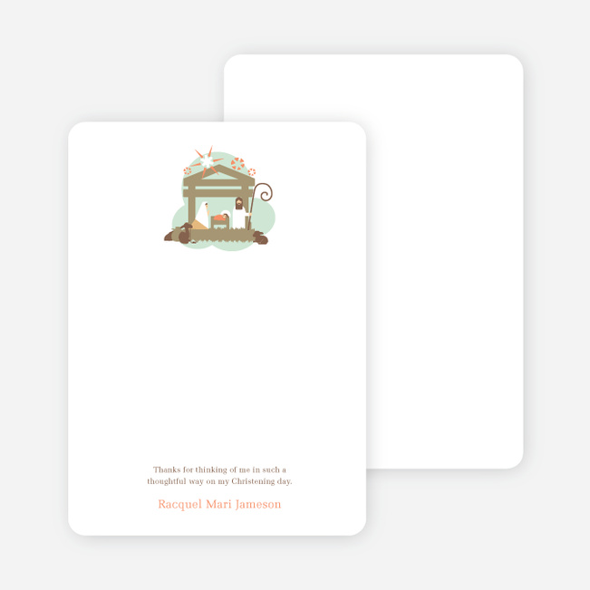 Note Cards: ‘Nativity Scene Holiday Card’ cards. - Olive