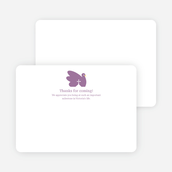 Notecards for the ‘Swan Cross Baptism’ cards. - Purple