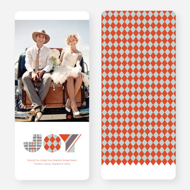 Patterns of Joy Large Holiday Cards - Orange