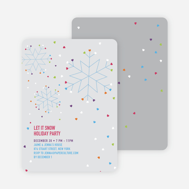 Snow Love Holiday Party Invitations - Ash