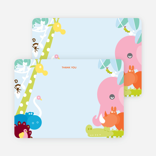 Thank You Card for Where the Wild Things Live Birthday Invitation - Cotton Candy