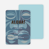 Tiki Carving God of the Party Invitations - Mystic Blue