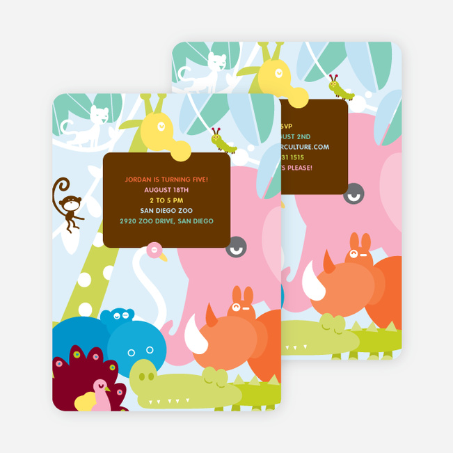 Where the Wild Things Live Birthday Invitation - Chocolate Brown