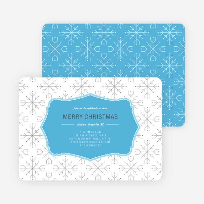 Wrapping Paper Holiday Invitations - Baby Blue